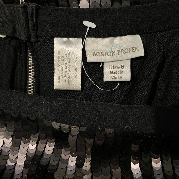 Boston Proper Black Sequin Pencil Skirt - Picture 2 of 4